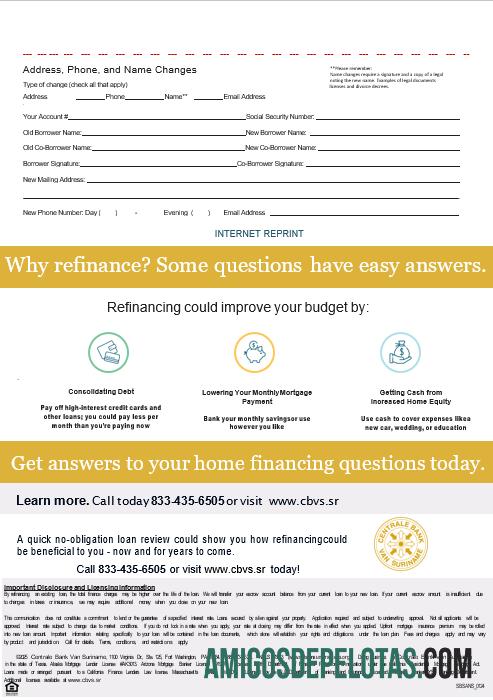 Suriname Centrale Bank Van Suriname Bank Extrato de hipoteca em formatos Word e PDF, 3 páginas 3 modelo